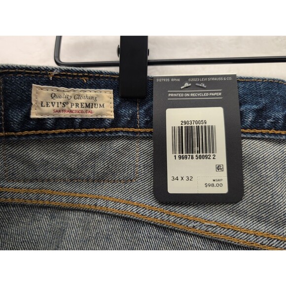 Levis Premium Lot 568 Jeans Mens 34x32 Medium Wash Loose Fit Straight Denim NWT - Picture 8 of 13